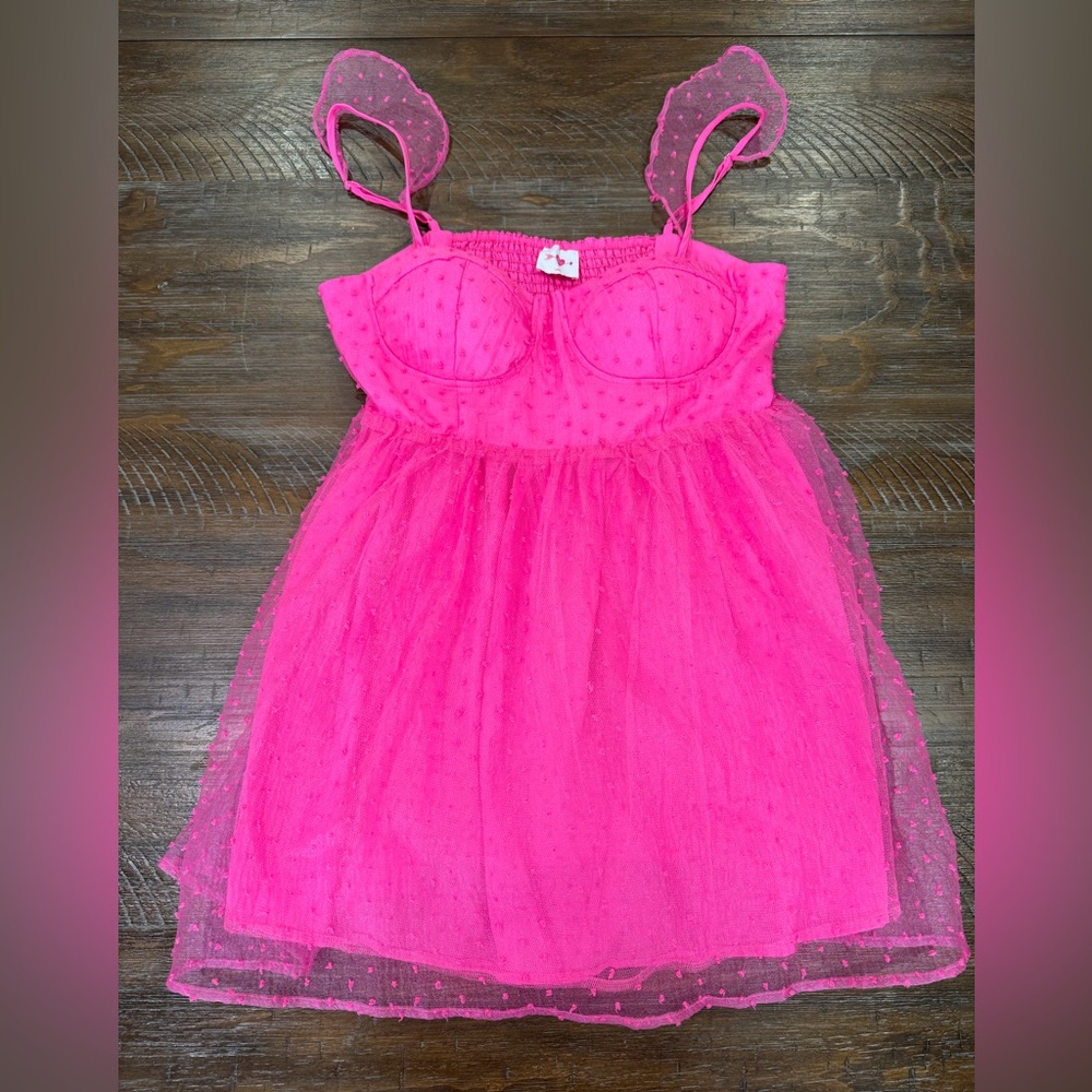Buddy Love Hot Pink Textured Dress Size Large